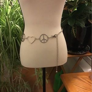 2/$15 Silver heart/peace belt